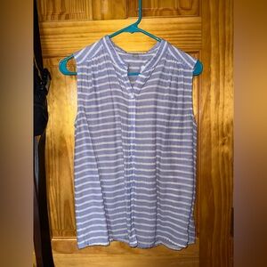 J Crew linen blend striped tank top